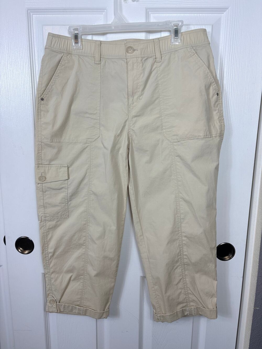 Chico's Capri Cargo Pants Beige Size 12